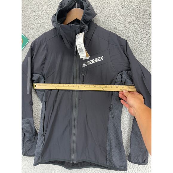 Adidas Outdoor Terrex Tech Light Hiking Running Jackets Womens Large Black NEW L - Picture 3 of 7